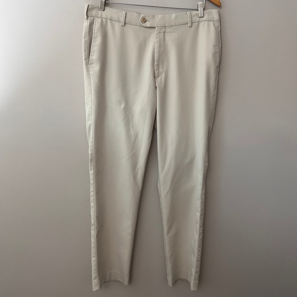 Peter Millar Pants Mens 35 Tan/Navy Performance Stretch Golf Chino Lot of 2